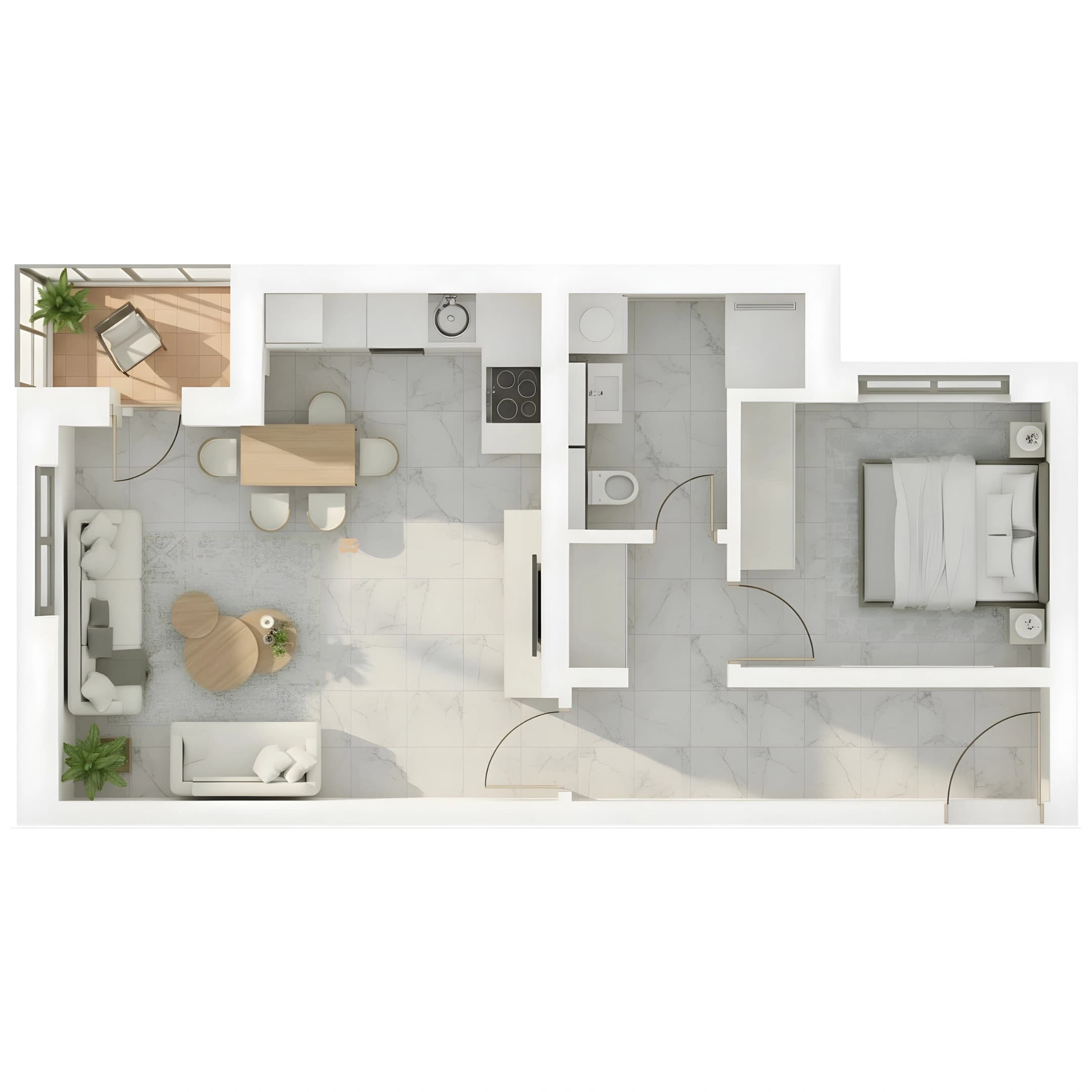 Stan 10 – 49.59 m² apartment in Inđija, Serbia