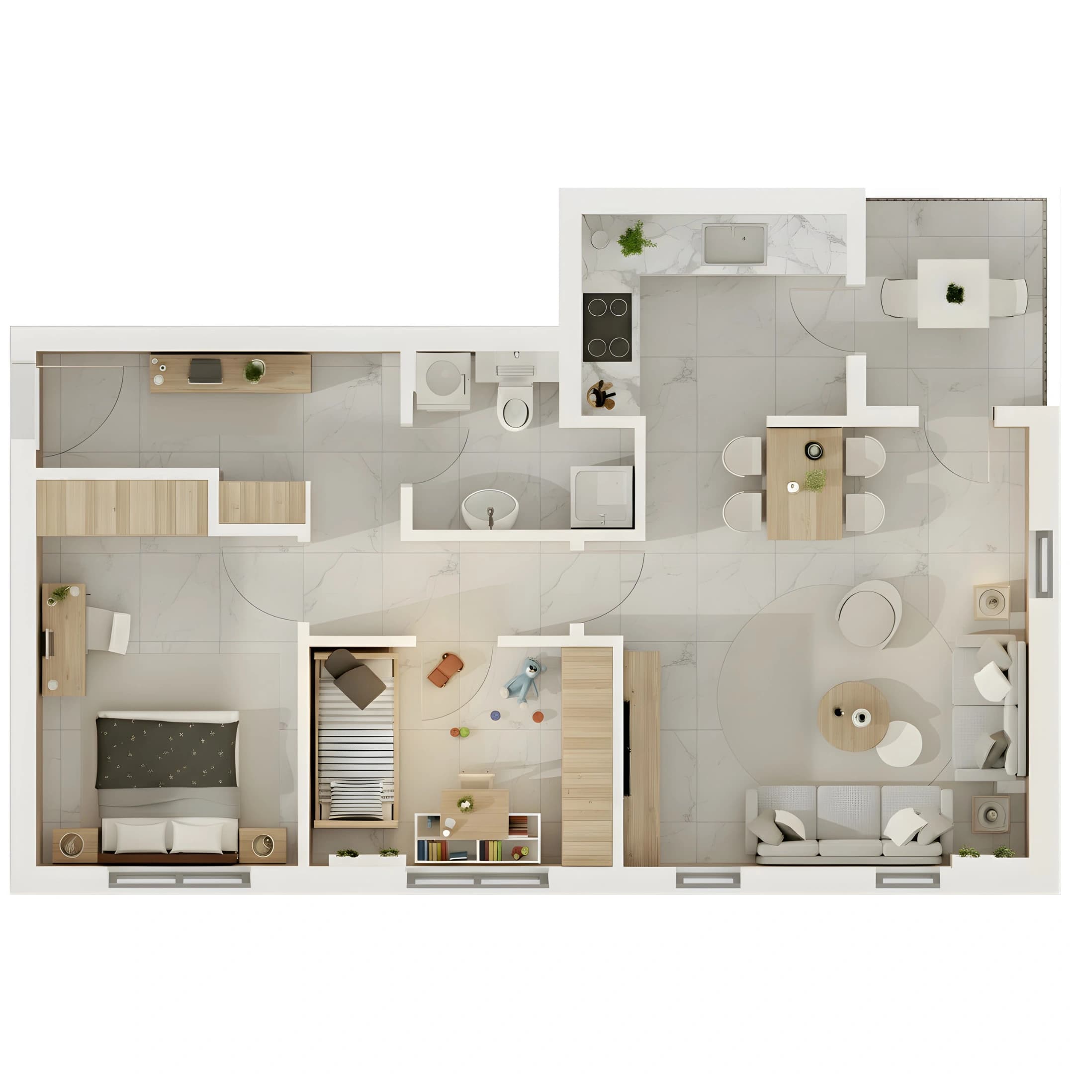 Stan 14 – 59.85 m² apartment in Inđija, Serbia