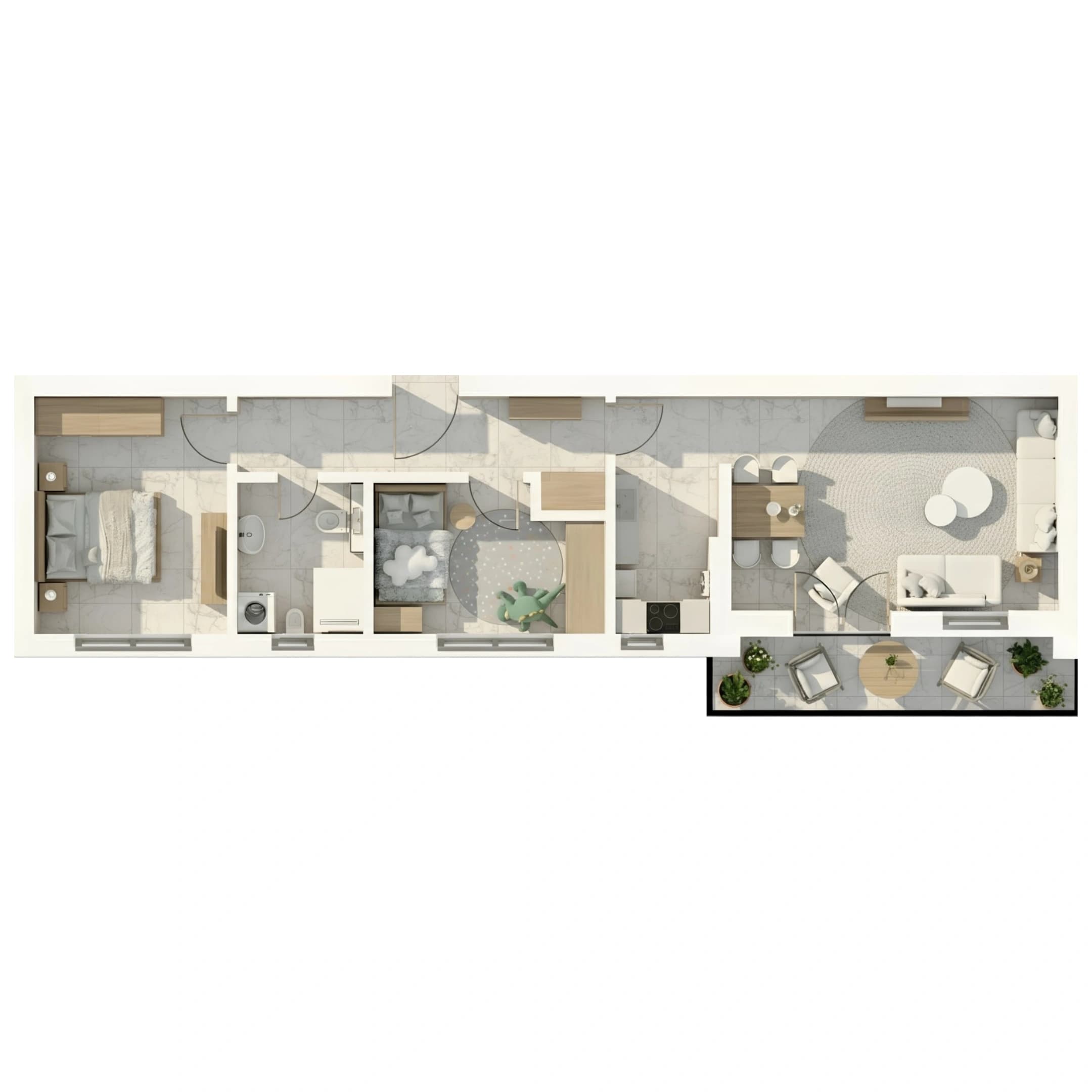 Stan 7 – 58.43 m² apartment in Inđija, Serbia