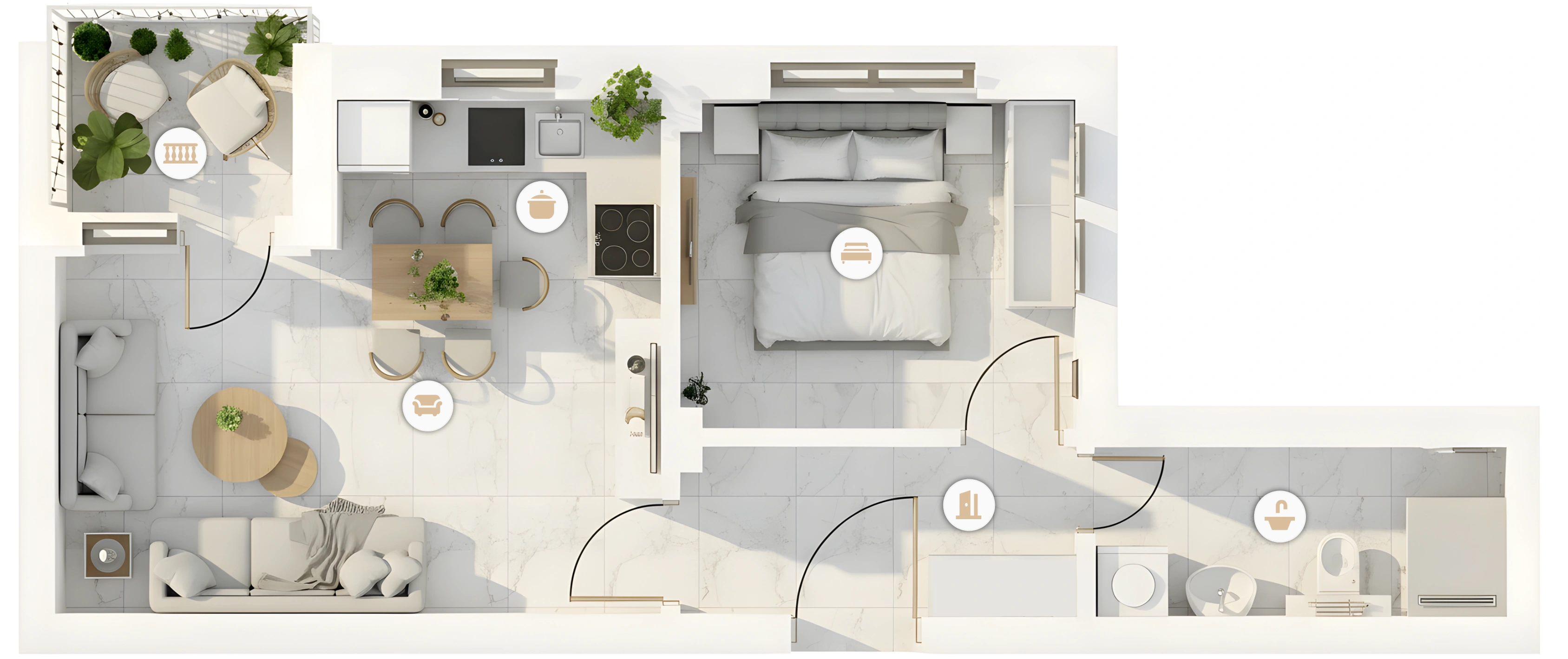 3D render of apartment apartment19 in Inđija, Serbia