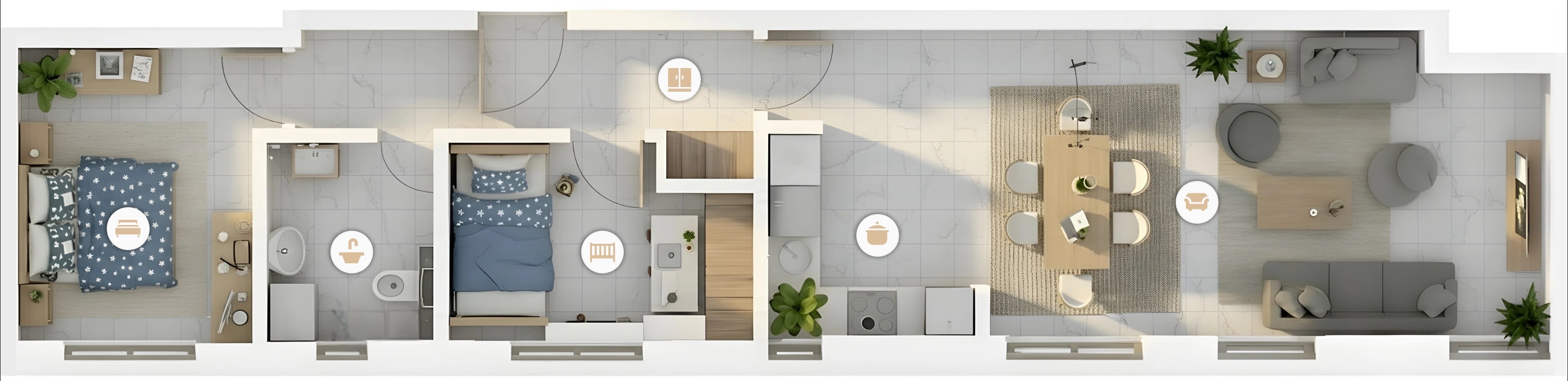 3D render of apartment apartment3 in Inđija, Serbia