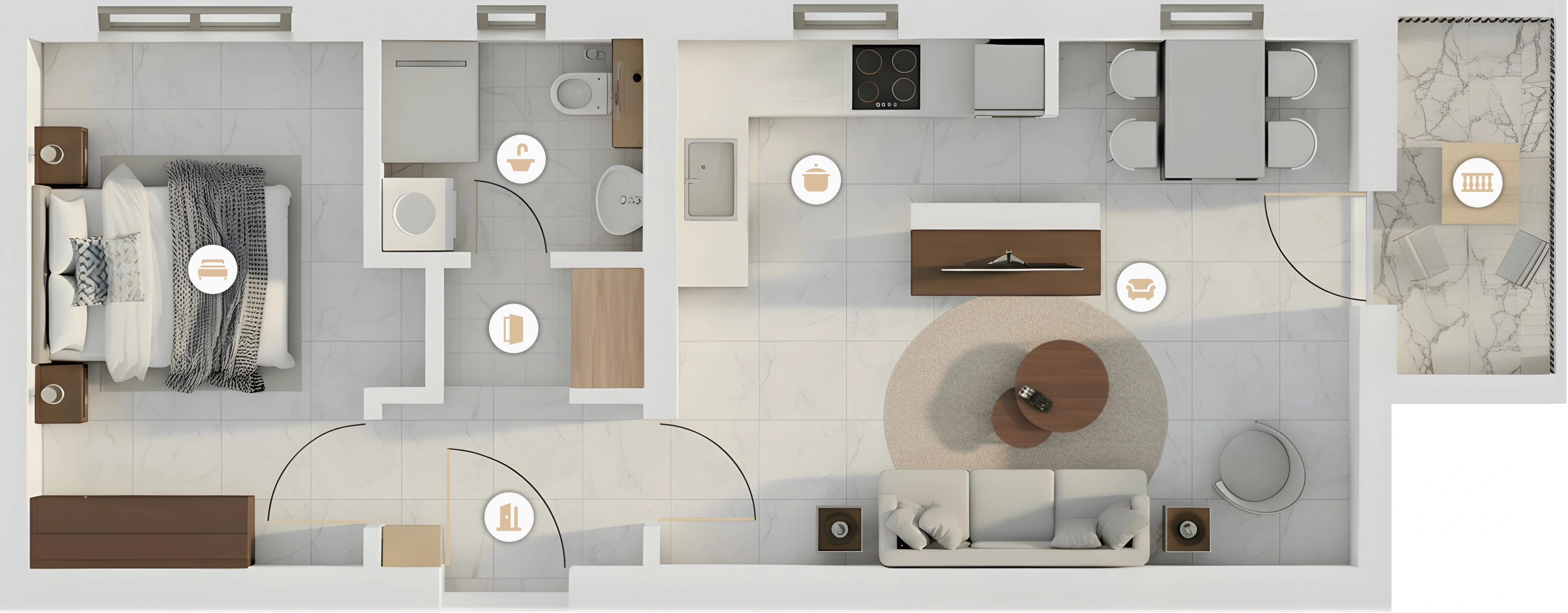 3D render of apartment apartment21 in Inđija, Serbia