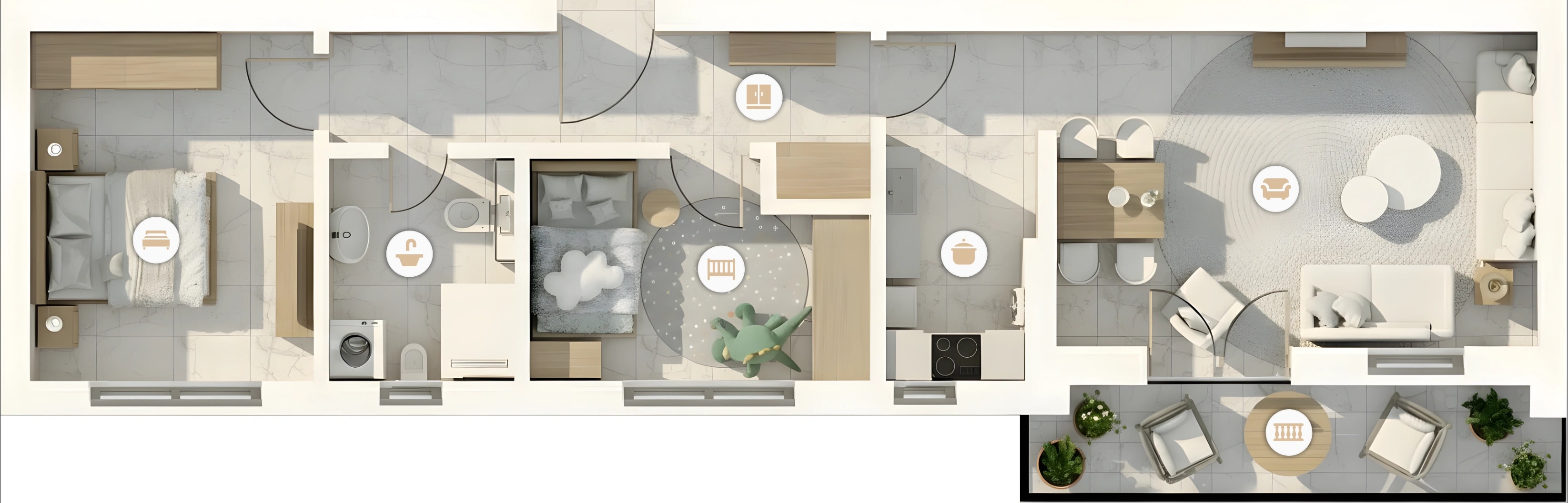 3D render of apartment apartment7 in Inđija, Serbia
