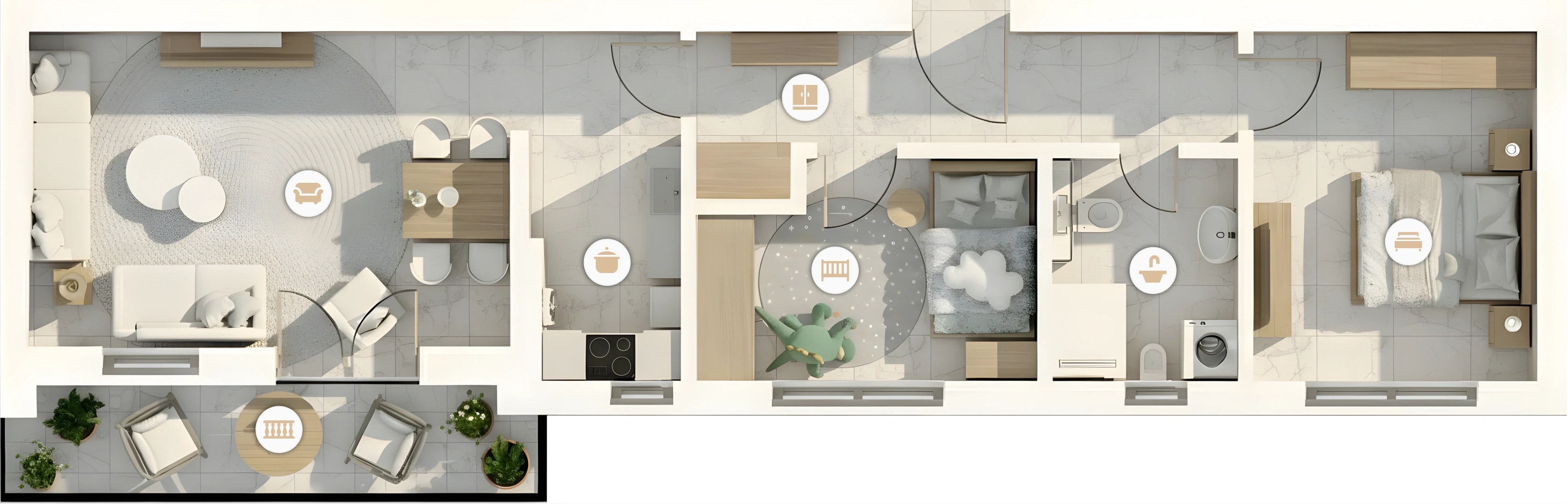 3D render of apartment apartment8 in Inđija, Serbia