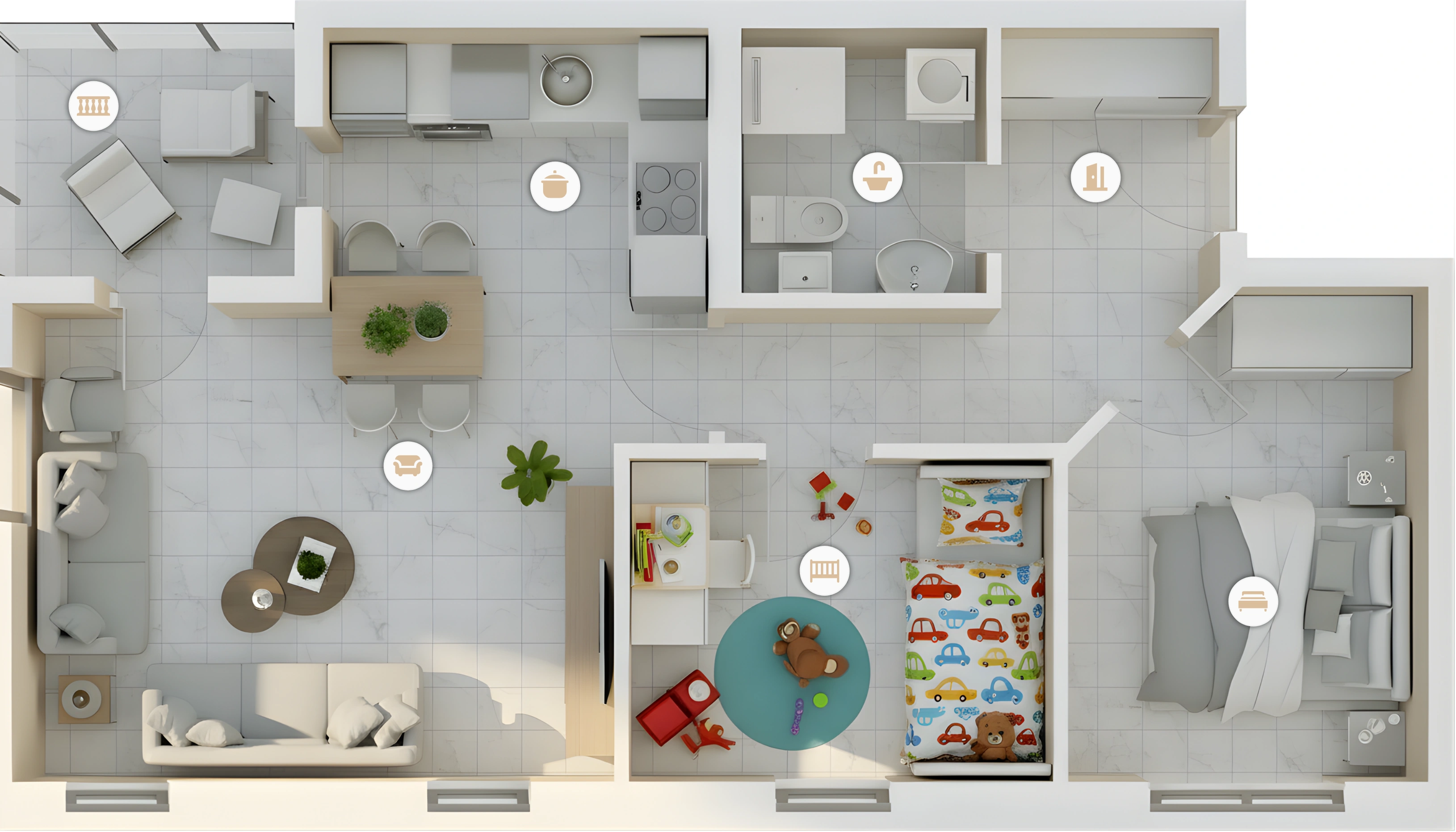 3D render of apartment apartment9 in Inđija, Serbia
