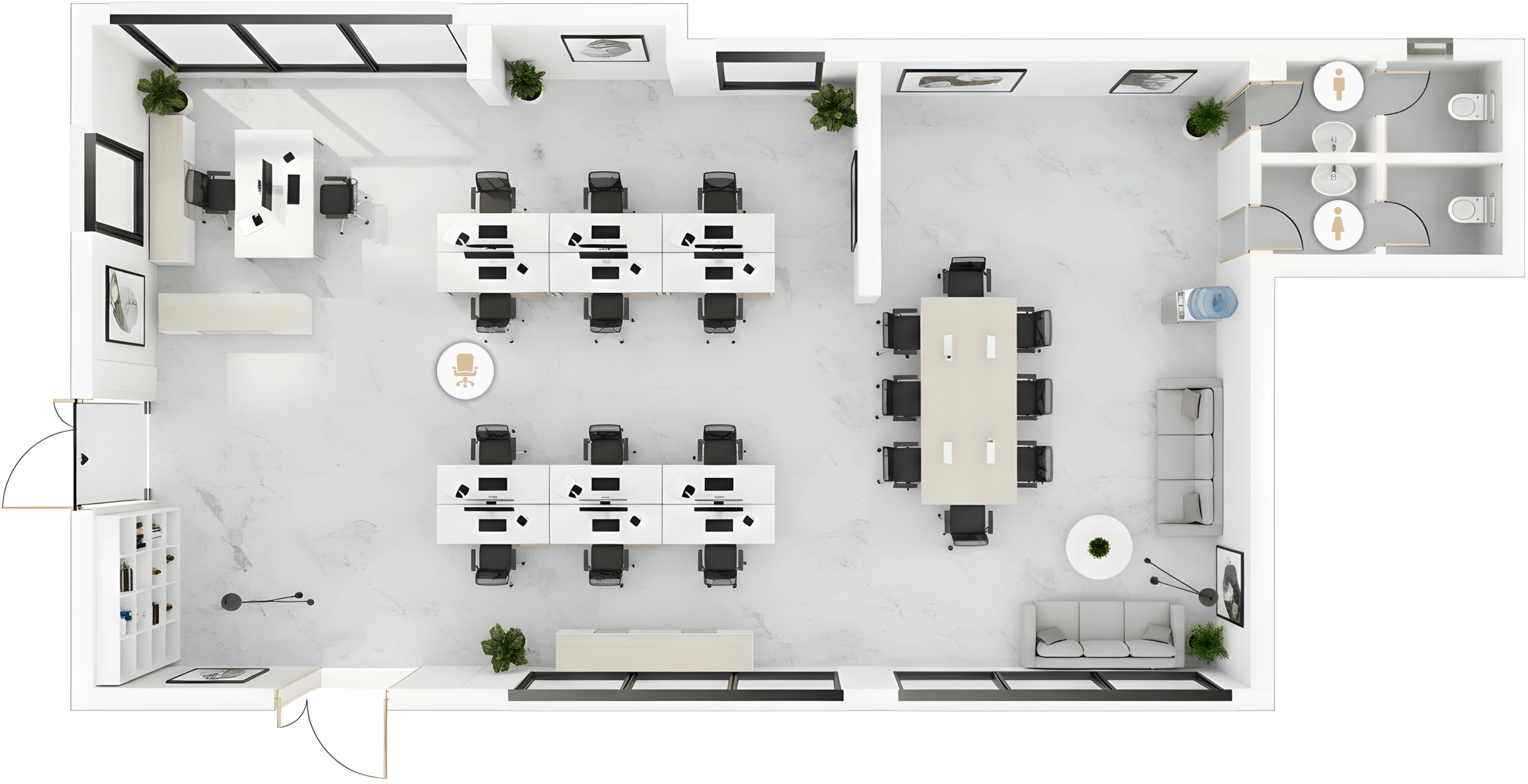 3D render of apartment office in Inđija, Serbia